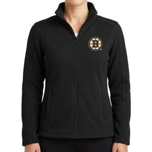 G-III Boston Bruins NHL Hockey Black Zip Up Jacket Fleece Lining Women's Size L